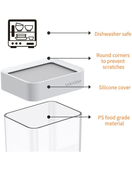 Caja de Almacenamiento de Alimentos Vacane 1800ml Hermética
