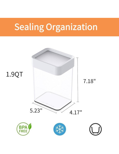 Caja de Almacenamiento de Alimentos Vacane 1800ml Hermética