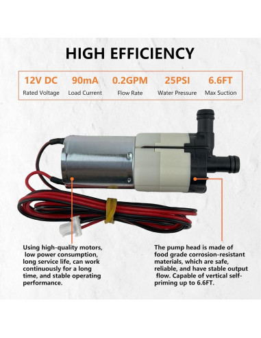 Bomba de Agua HUILING DC 12V 0.8LPM para Fabricador de Hielo