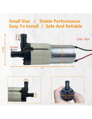 Bomba de Agua HUILING DC 12V 0.8LPM para Fabricador de Hielo