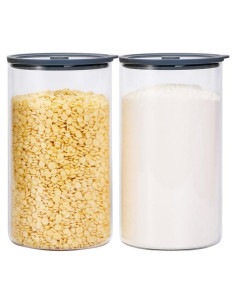 Tarros de Almacenamiento de Vidrio 2x1 Galón con Tapas Herméticas