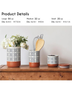 Conjunto de Tarros de Cerámica JoDeVi - 3 Piezas Herméticas 2