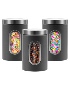 Conjunto de Tarros de Almacenamiento QYQRQF - 3 Piezas Acero Inoxidable