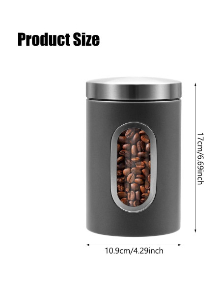 Conjunto de Tarros de Almacenamiento QYQRQF - 3 Piezas Acero Inoxidable