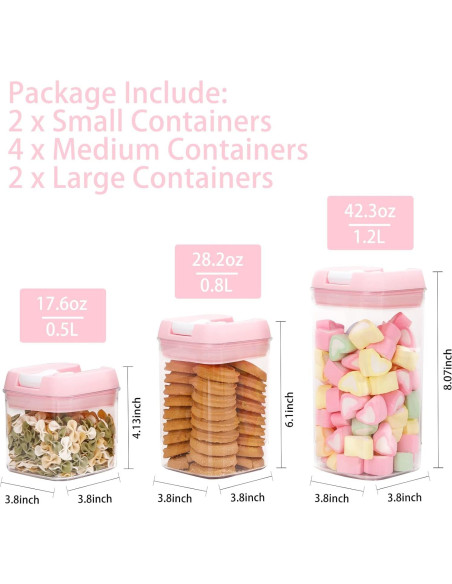 Contenedores de Almacenamiento U-QE - 8 Piezas Herméticos 6.37L Contenedores de Almacenamiento U-QE - 8 Piezas Herméticos 6.37L