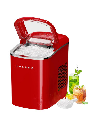 Máquina de Hielo Eléctrica Galanz 11.79 kg 2 Tamaños Rojo