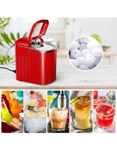 Máquina de Hielo Eléctrica Galanz 11.79 kg 2 Tamaños Rojo