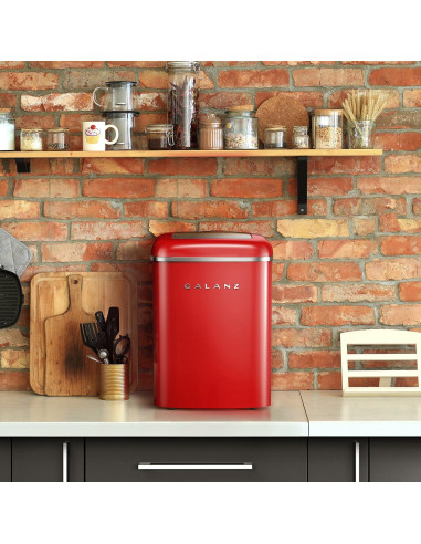 Máquina de Hielo Eléctrica Galanz 11.79 kg 2 Tamaños Rojo