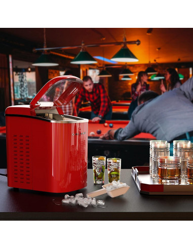 Máquina de Hielo Eléctrica Galanz 11.79 kg 2 Tamaños Rojo