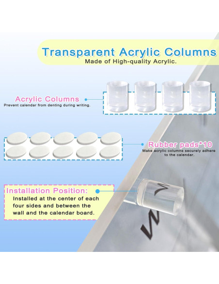 Calendario Acrílico Transparente IJIJIJ 60x40cm Pizarra Mensual