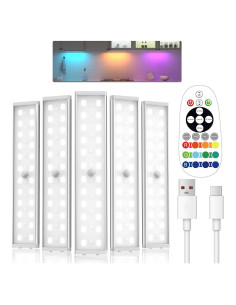 Iluminación Bajo Gabinete Long-Stars 58LED RGB 5Pack Sensor