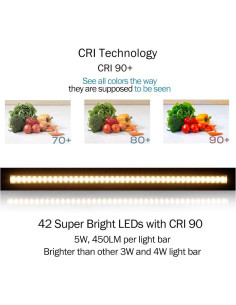 Iluminación LED bajo gabinete 33 cm 12V 10W regulable blanca cálida 2