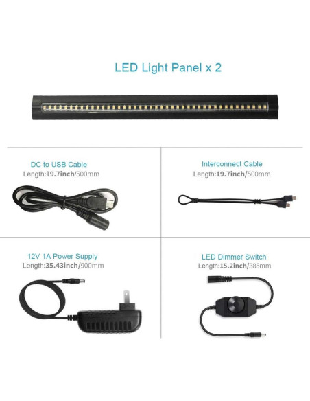 Iluminación LED bajo gabinete 33 cm 12V 10W regulable blanca cálida