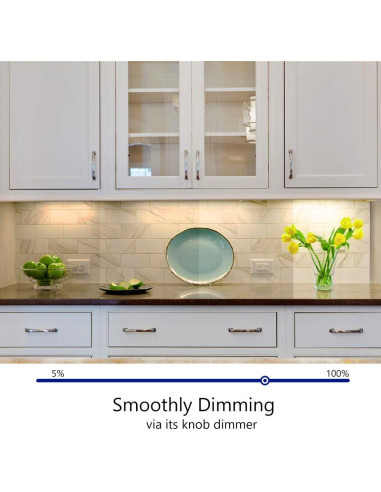 Iluminación LED bajo gabinete 33 cm 12V 10W regulable blanca cálida