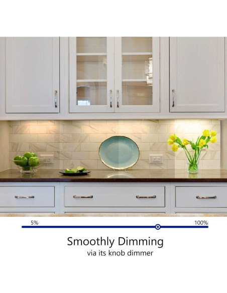 Iluminación LED bajo gabinete 33 cm 12V 10W regulable blanca cálida