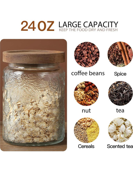 Tarro de Almacenamiento de Vidrio 0.71L Yiluokuang Vintage