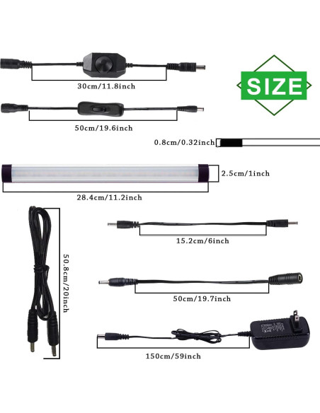 Kit de Iluminación LED Bajo Gabinete AIBOO 4 Paneles 12V