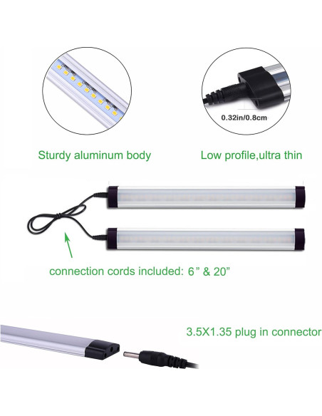 Kit de Iluminación LED Bajo Gabinete AIBOO 4 Paneles 12V