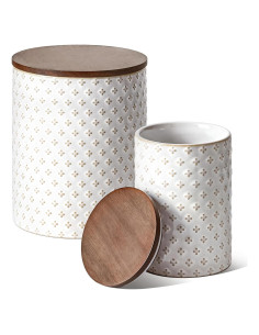 LE TAUCI Juego de 2 Jarras de Cerámica Herméticas 2.64 kg