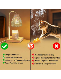 Lámpara Calentadora de Velas Conqto LED Dorada 50W Ajustable 2