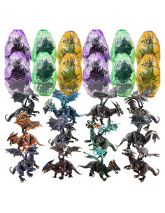 Paquete de 12 Figuras de Acción 3D Dragones Liberty Imports