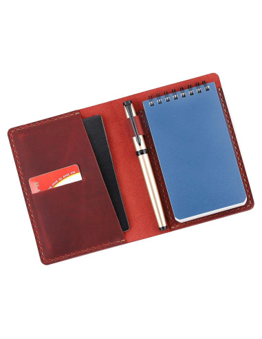 Cubierta de Cuero Fasjosma para Cuaderno 3x5" VINO