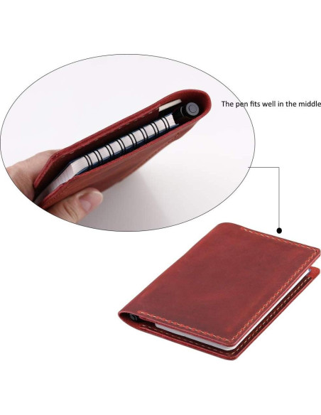 Cubierta de Cuero Fasjosma para Cuaderno 3x5" VINO