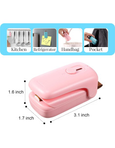 Kit de Selladores de Alimentos Teenyyou - 2 Mini Selladores y 12 Clips 2