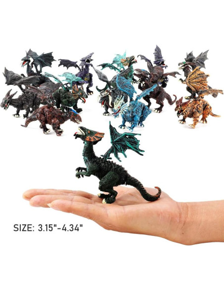 Paquete de 12 Figuras de Acción 3D Dragones Liberty Imports Paquete de 12 Figuras de Acción 3D Dragones Liberty Imports