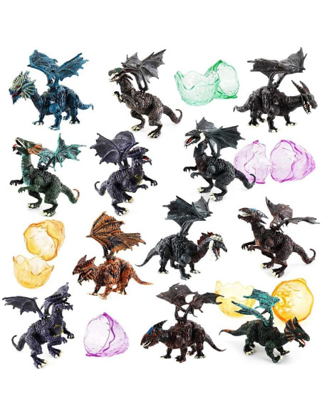 Paquete de 12 Figuras de Acción 3D Dragones Liberty Imports Paquete de 12 Figuras de Acción 3D Dragones Liberty Imports