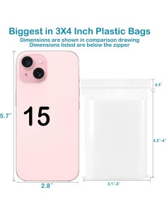 Bolsas de Plástico Reclosables 3x4" Pikdmin - Paquete de 100 2