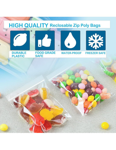 Bolsas de Plástico Reclosables 3x4" Pikdmin - Paquete de 100