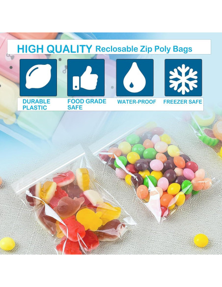 Bolsas de Plástico Reclosables 3x4" Pikdmin - Paquete de 100