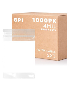Bolsas de Plástico Resellables GPI 2" x 3" 1000 Unidades