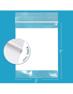 Bolsas de Plástico Resellables GPI 2" x 3" 1000 Unidades 2