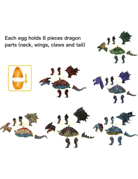 Paquete de 12 Figuras de Acción 3D Dragones Liberty Imports Paquete de 12 Figuras de Acción 3D Dragones Liberty Imports