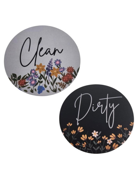 Imán para Lavavajillas Limpio Sucio Floral 8.89 cm - Pretty Inappropriate