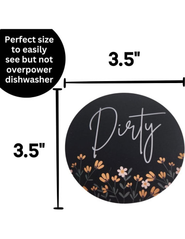 Imán para Lavavajillas Limpio Sucio Floral 8.89 cm - Pretty Inappropriate