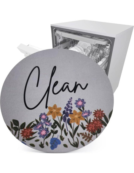 Imán para Lavavajillas Limpio Sucio Floral 8.89 cm - Pretty Inappropriate