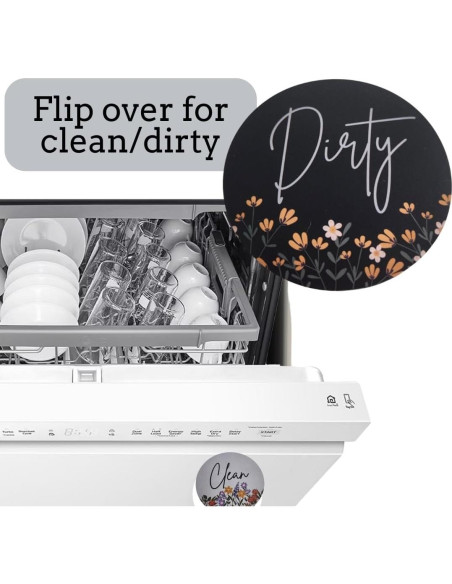 Imán para Lavavajillas Limpio Sucio Floral 8.89 cm - Pretty Inappropriate