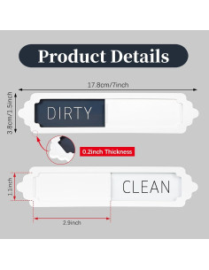 Imán de Lavavajillas Limpio Sucio Aifiuroo Blanco 17.78x3.81cm 2