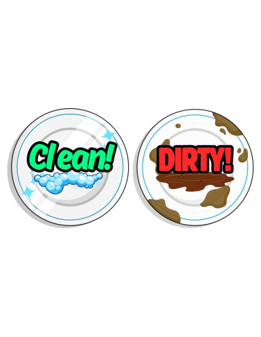 Imán de Lavavajillas Limpio Sucio DealChase Doble Cara 8.9cm