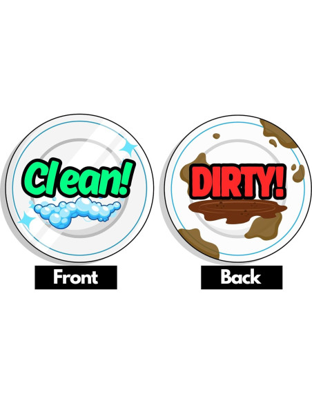 Imán de Lavavajillas Limpio Sucio DealChase Doble Cara 8.9cm