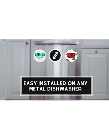 Imán de Lavavajillas Limpio Sucio DealChase Doble Cara 8.9cm