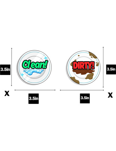 Imán de Lavavajillas Limpio Sucio DealChase Doble Cara 8.9cm