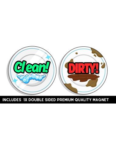 Imán de Lavavajillas Limpio Sucio DealChase Doble Cara 8.9cm