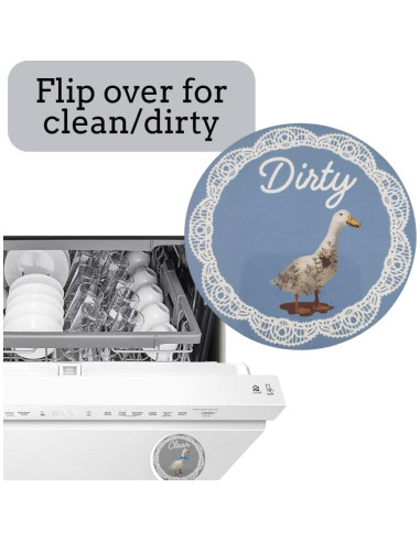 Imán de Lavavajillas Limpio Sucio Ganso Abuela 8.89cm