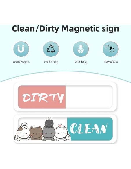 Imán de Lavavajillas Acrílico DetFinns Limpio Sucio 20x10cm