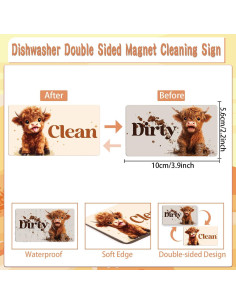Imán de Lavavajillas Limpio Sucio Cosmisun Vaca 10x5.6cm 2
