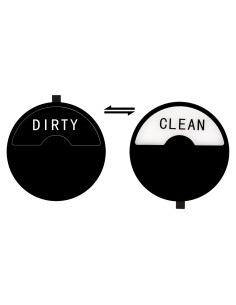 Imán de Lavavajillas Limpio Sucio Kichwit 8.9 cm Negro